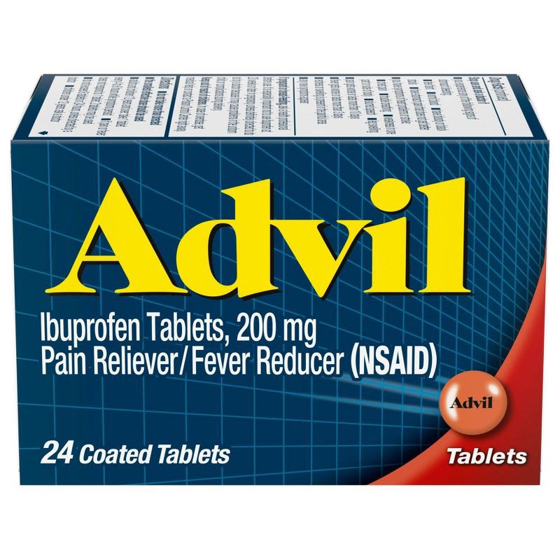 slide 1 of 9, Advil Pain Reliever/Fever Reducer Tablets - Ibuprofen (NSAID) - 24ct, 24 ct