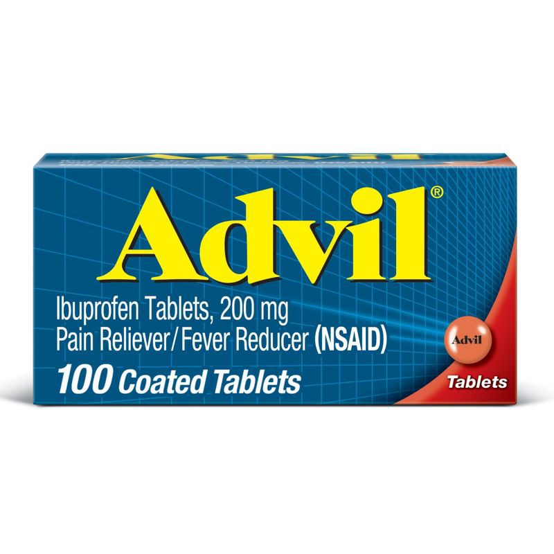 slide 1 of 9, Advil Pain Reliever/Fever Reducer Tablets - Ibuprofen (NSAID) - 100ct, 100 ct