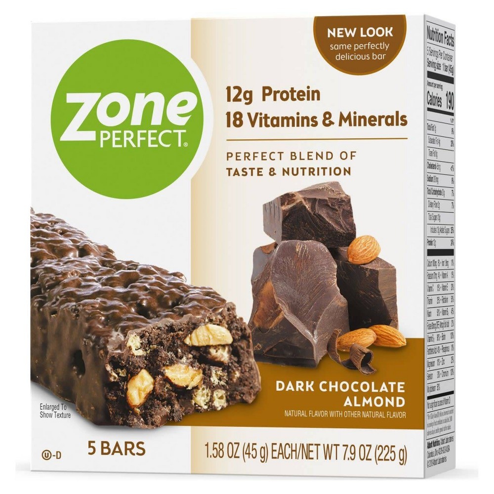 slide 4 of 5, Zone Perfect ZonePerfect Protein Bar Dark Chocolate Almond, 5 ct, 7.9 oz