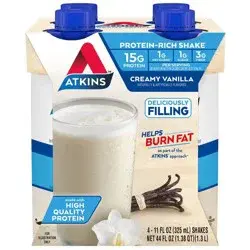 Atkins Creamy Vanilla Protein Shake - 4pk/44 fl oz