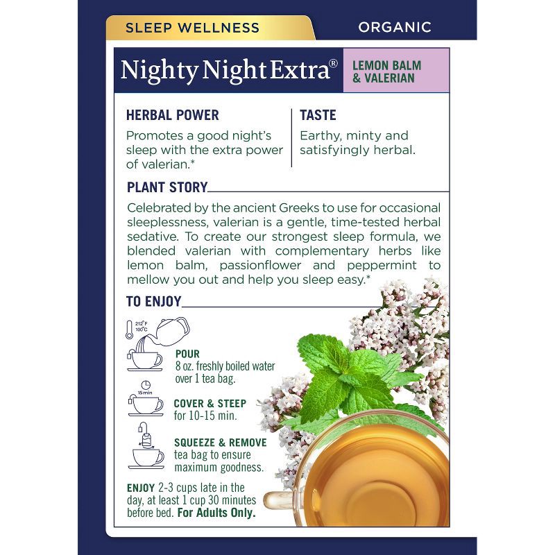 slide 2 of 7, Traditional Medicinals Organic Nighty Night Valerian Herbal Tea - 16ct, 16 ct