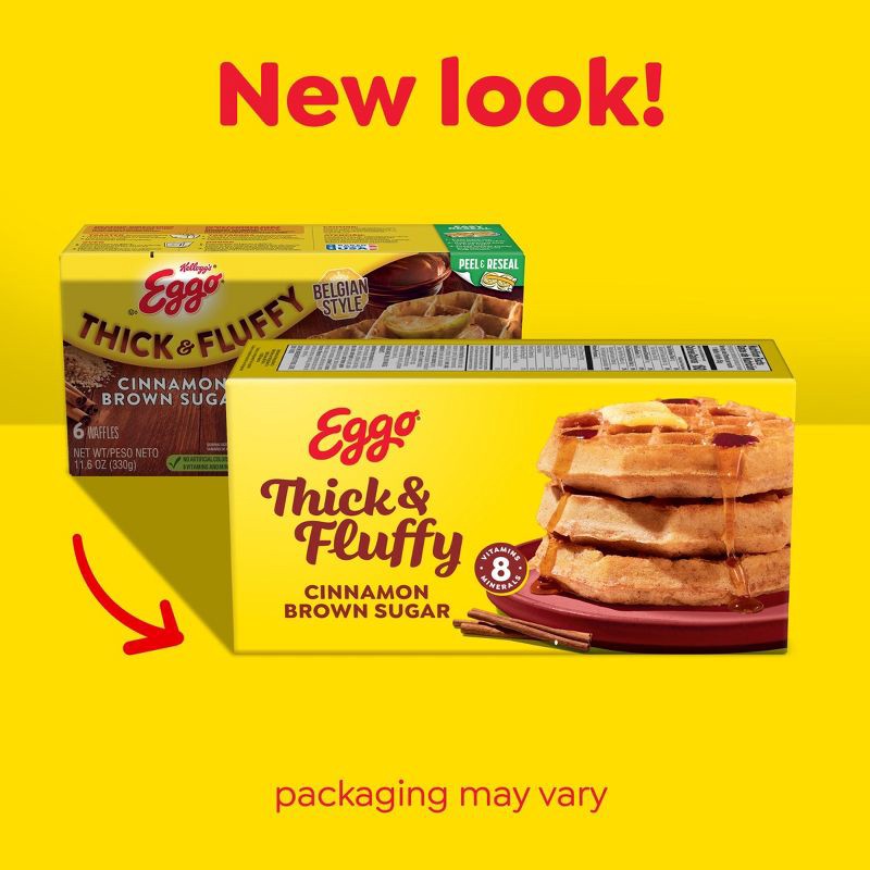 slide 2 of 9, Eggo Thick and Fluffy Frozen Waffles Cinnamon Brown Sugar - 11.6oz/6ct, 6 ct; 11.6 oz