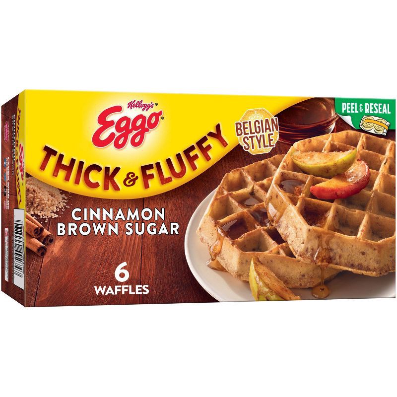 slide 1 of 6, Eggo Think & Fluffy Cinnamon Brown Sugar Frozen Waffles - 11.6oz/6ct, 6 ct; 11.6 oz