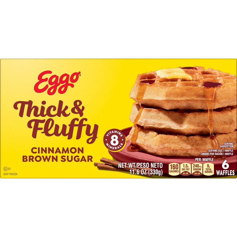slide 8 of 9, Eggo Thick and Fluffy Frozen Waffles Cinnamon Brown Sugar - 11.6oz/6ct, 6 ct; 11.6 oz