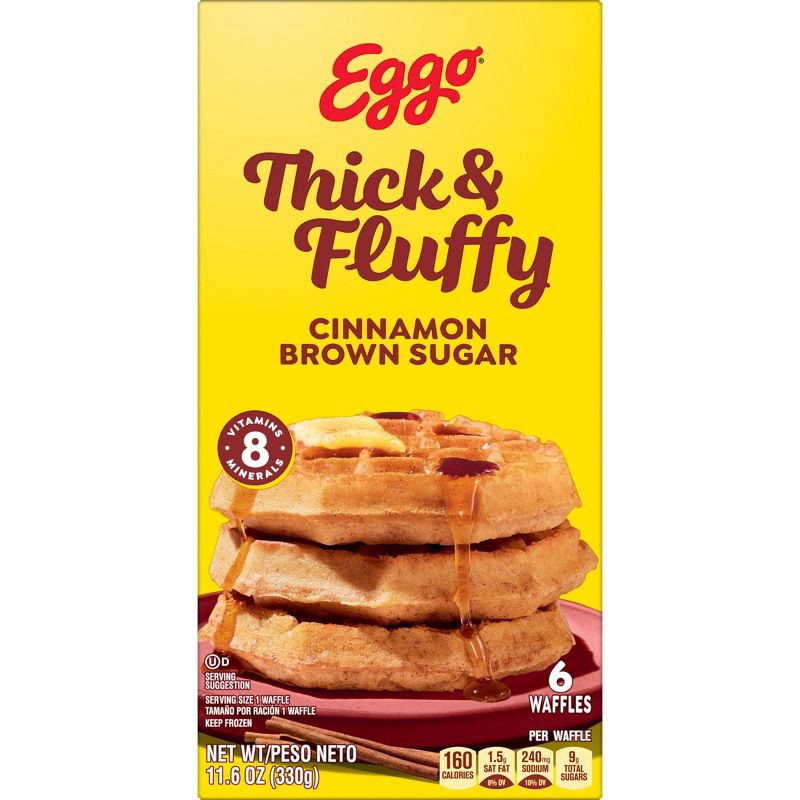 slide 9 of 9, Eggo Thick and Fluffy Frozen Waffles Cinnamon Brown Sugar - 11.6oz/6ct, 6 ct; 11.6 oz