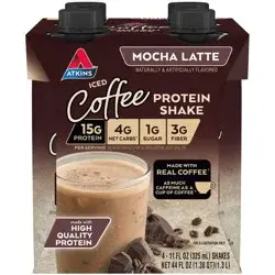 Atkins Mocha Latte Iced Coffee Protein Shake - 4ct/44 fl oz