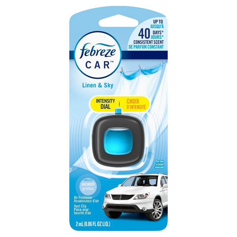 slide 2 of 12, Febreze Car Clips Sidecap - Linen & Sky, 1 ct