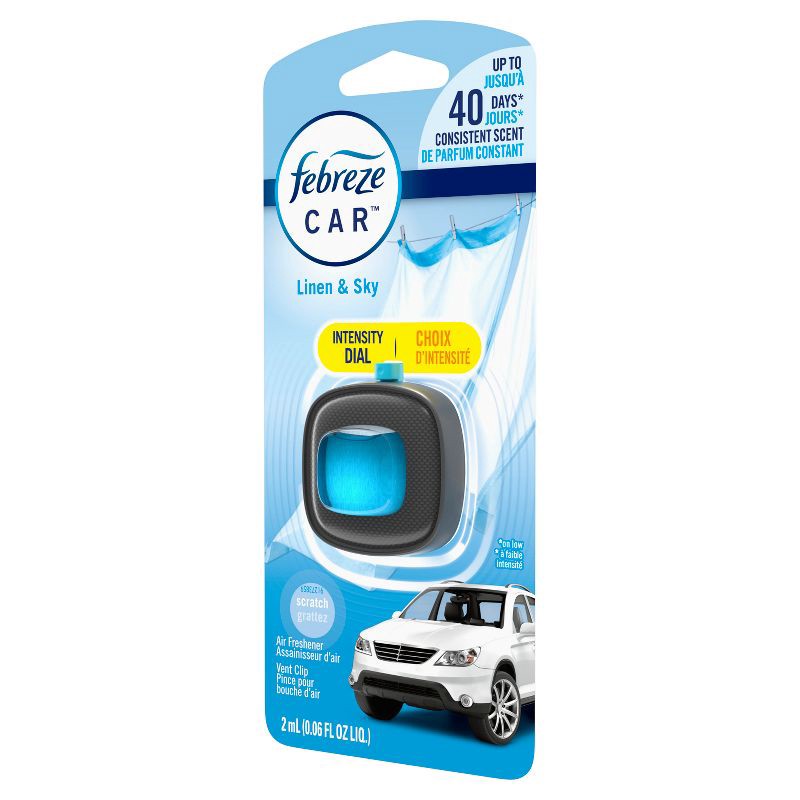 slide 11 of 12, Febreze Car Clips Sidecap - Linen & Sky, 1 ct