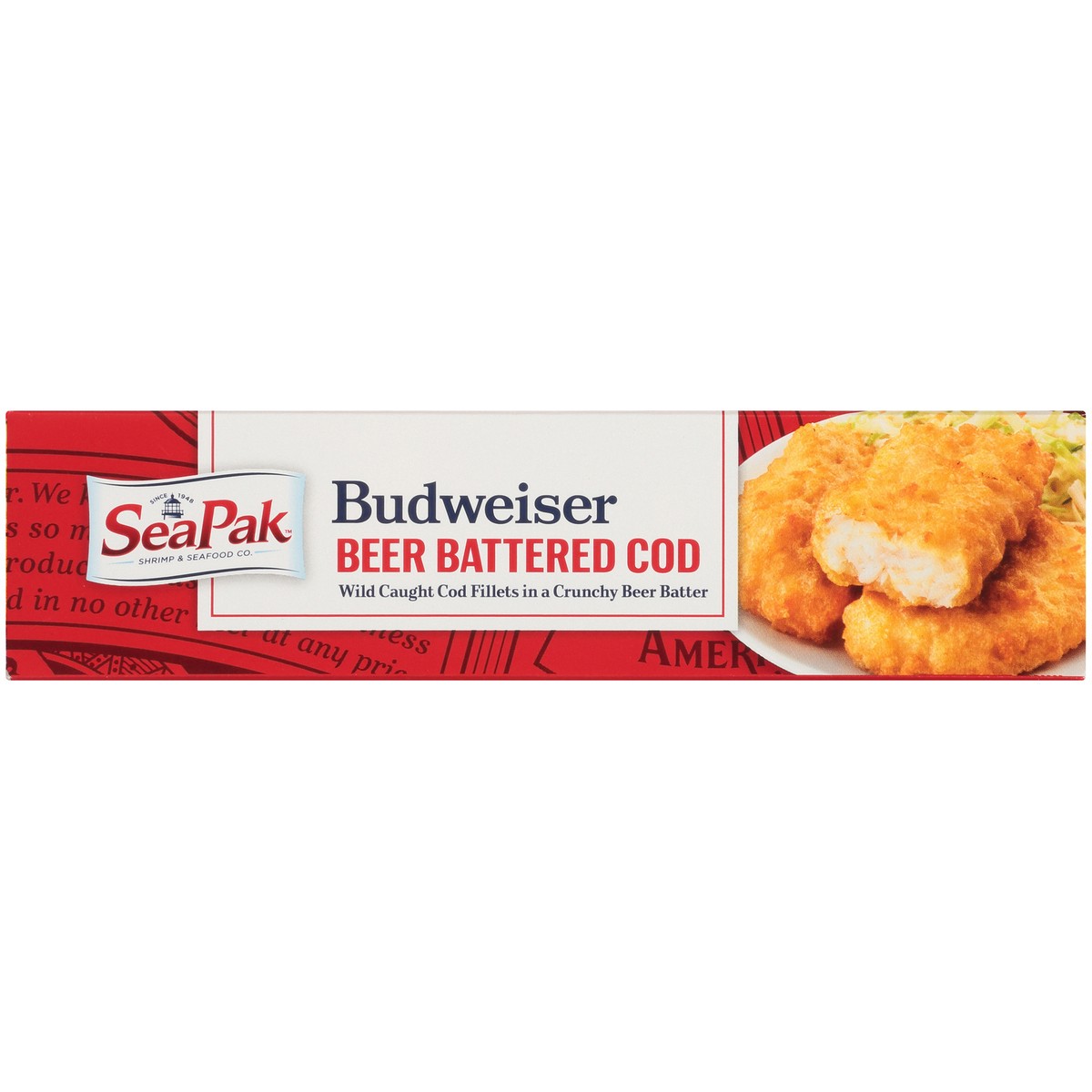 slide 7 of 9, SeaPak Shrimp & Seafood Co. Budweiser Beer Battered Cod 12.5 oz. Box, 12.5 oz