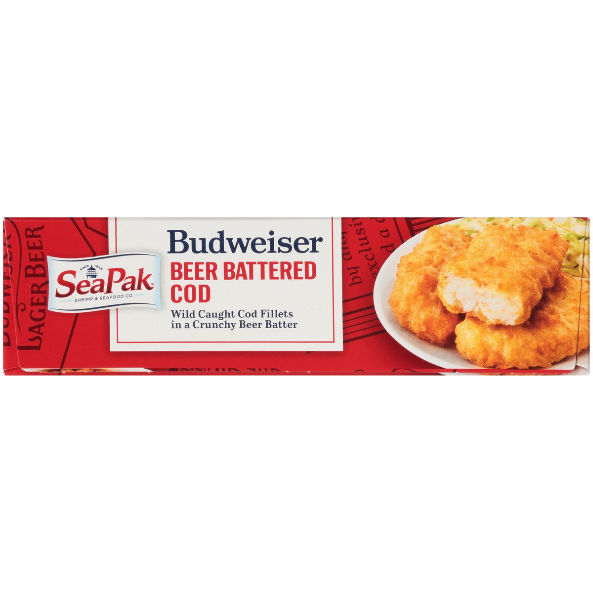 slide 6 of 9, SeaPak Shrimp & Seafood Co. Budweiser Beer Battered Cod 12.5 oz. Box, 12.5 oz