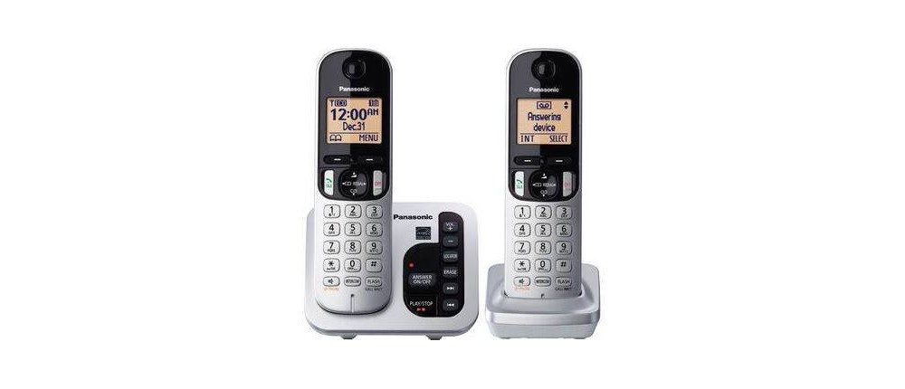 slide 2 of 3, Panasonic DECT 6.0 Plus Cordless Phone System (KX-TGC222S) with Answering Machine - Silver, 1 ct