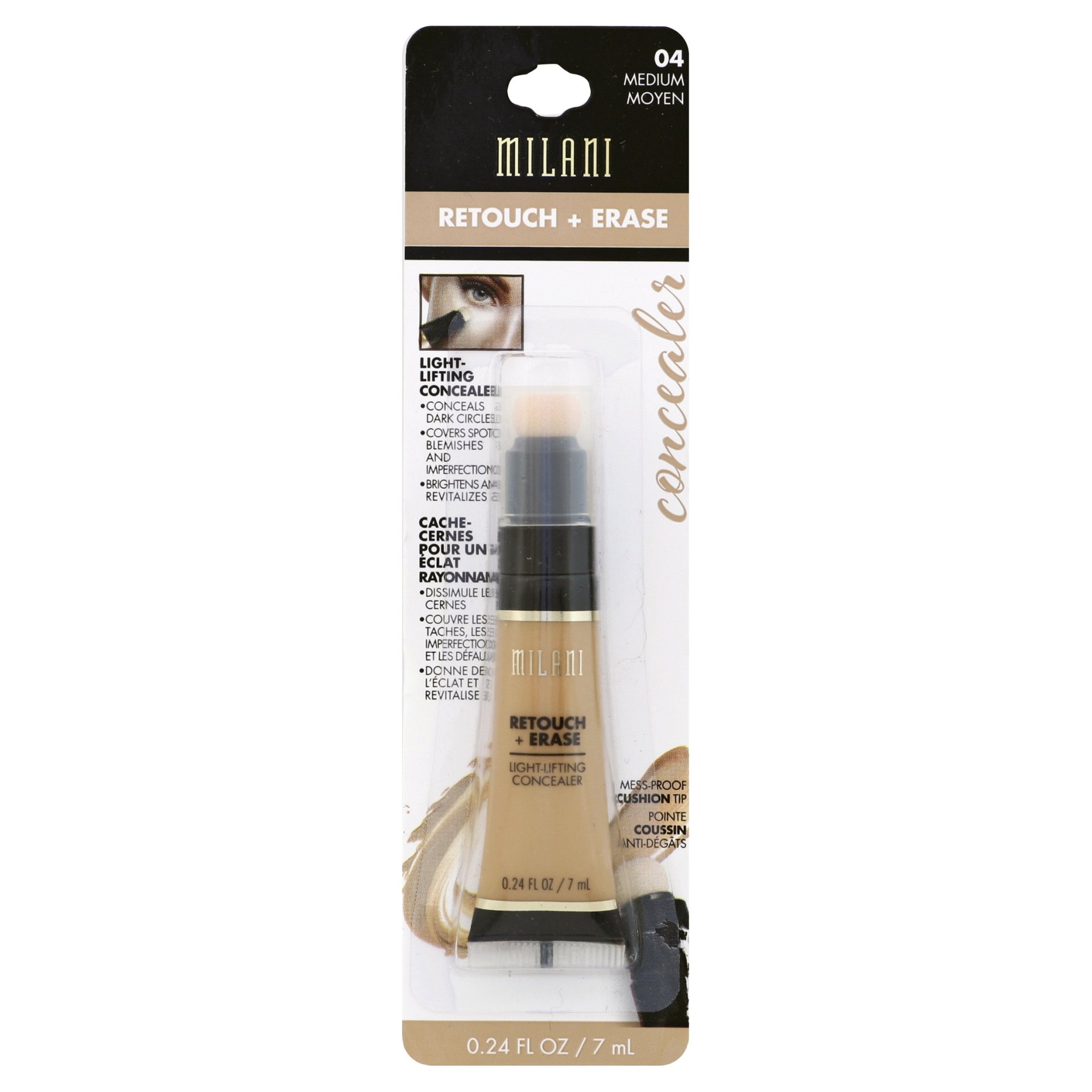 slide 1 of 1, Milani RETOUCH + ERASE LightLifting Concealer Medium, 0.26 oz