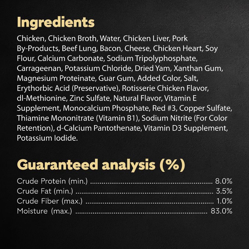 slide 8 of 12, Cesar Loaf and Topper in Sauce Rotisserie Chicken, Cheese, Bacon and Gravy Falvor Small Breed Wet Dog Food - 3.5oz, 3.5 oz