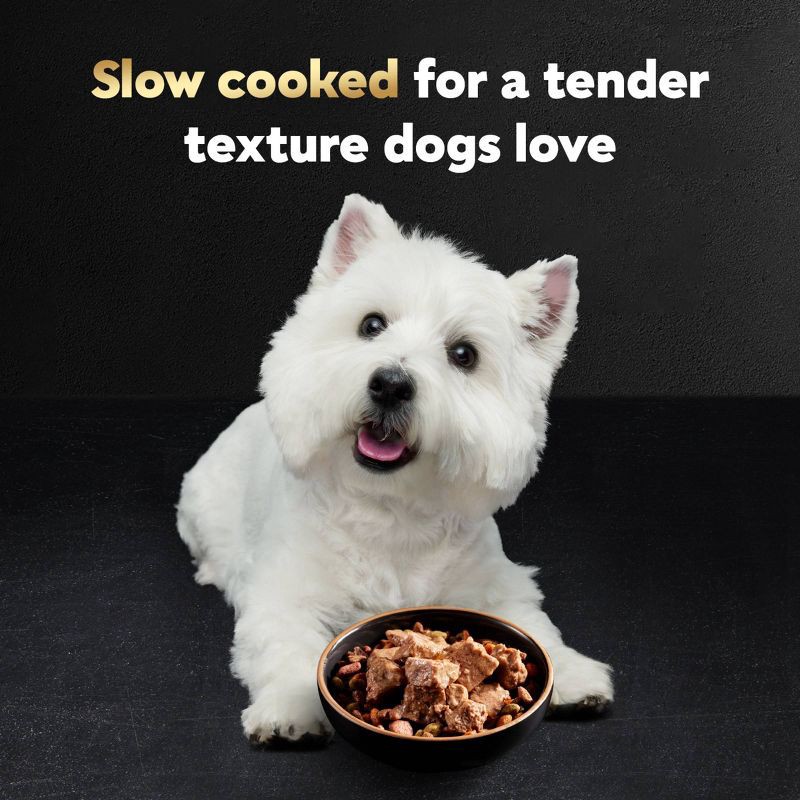 slide 4 of 12, Cesar Loaf and Topper in Sauce Cheese, Potato, Egg, Pork and Gravy Flavor Small Breed Wet Dog Food - 3.5oz, 3.5 oz