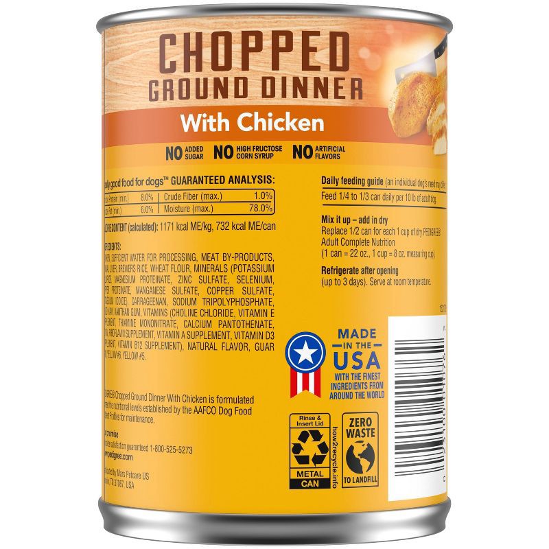 slide 2 of 4, Pedigree Chopped Ground Dinner Wet Dog Food with Chicken - 22oz, 22 oz