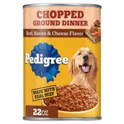Pedigree Beef, Bacon and Cheese Flavor Chopped Ground Dinner Wet Dog Food - 22oz