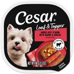 Cesar Beef, Cheese, Bacon, Gravy and Red Meat Flavor Loaf and Topper in Sauce Small Breed Wet Dog Food - 3.5oz