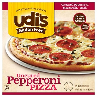 slide 1 of 1, Udi's Gluten Free Uncured Pepperoni Pizza, 16.1 oz