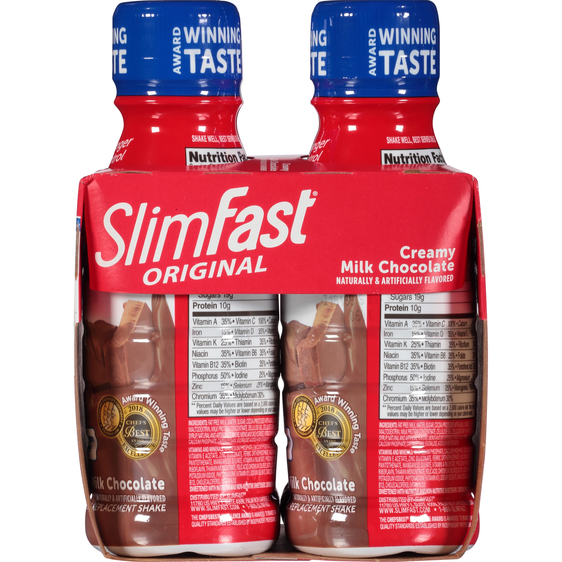 slide 3 of 6, SlimFast Original Ready to Drink Meal Replacement Shake, Creamy Milk Chocolate, 4 ct; 11 fl oz