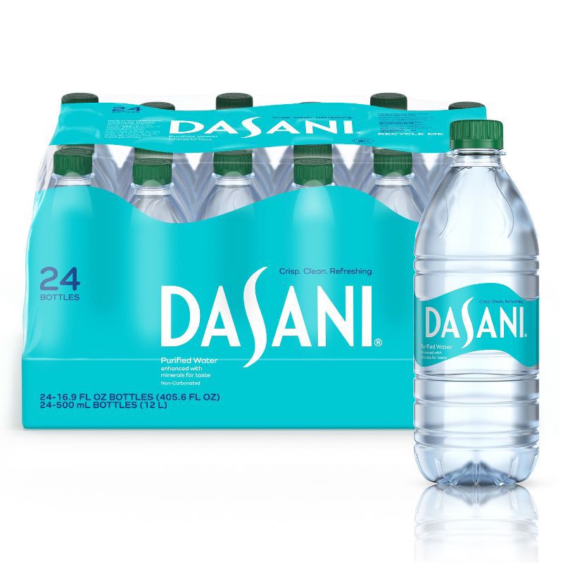 slide 1 of 8, Dasani Purified Water - 24pk/16.9 fl oz Bottles, 24 ct; 16.9 fl oz
