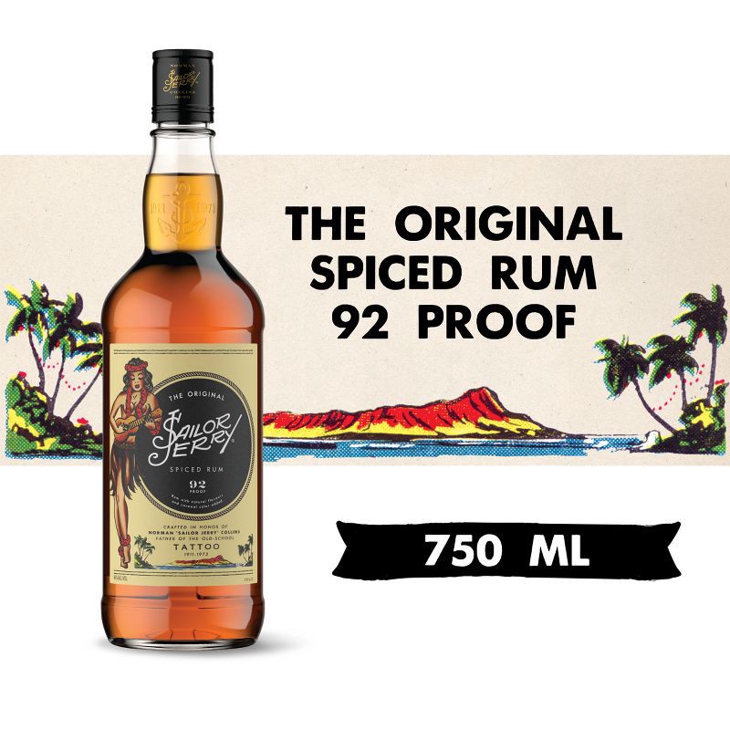 slide 2 of 9, Sailor Jerry Spiced Rum - 750ml Bottle, 750 ml