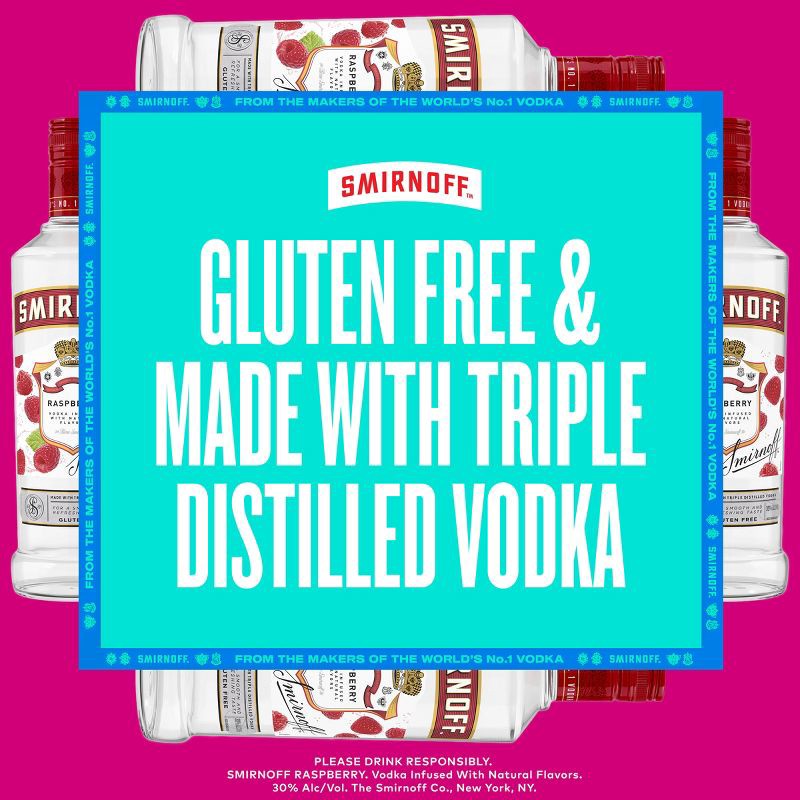 slide 2 of 7, Smirnoff Raspberry Flavored Vodka - 750ml Bottle, 750 ml