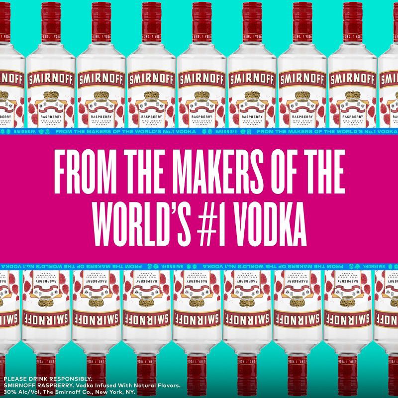 slide 2 of 8, Smirnoff Raspberry Flavored Vodka - 750ml Bottle, 750 ml