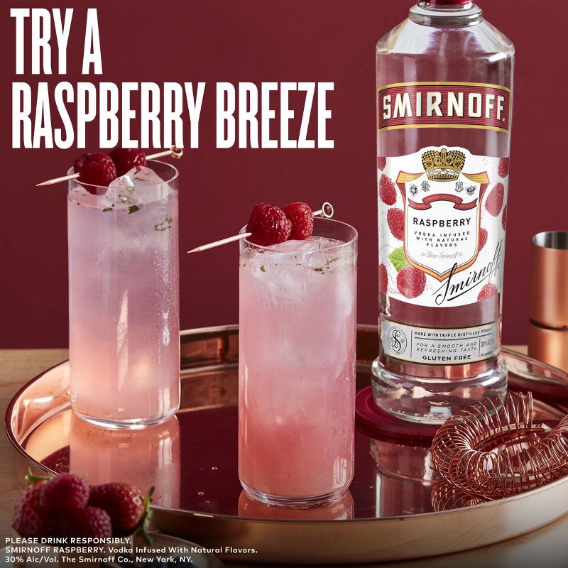 slide 4 of 8, Smirnoff Raspberry Flavored Vodka - 750ml Bottle, 750 ml