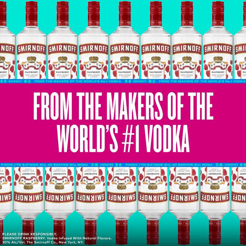 slide 7 of 7, Smirnoff Raspberry Flavored Vodka - 750ml Bottle, 750 ml