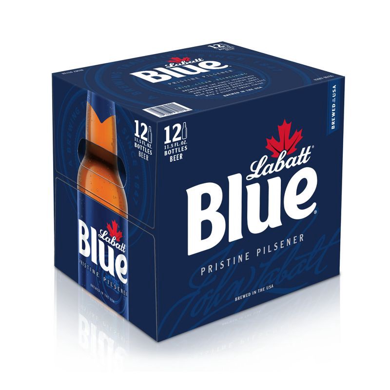 slide 1 of 2, Labatt Blue Canadian Pilsener Beer - 12pk/12 fl oz Bottles, 12 ct; 12 fl oz