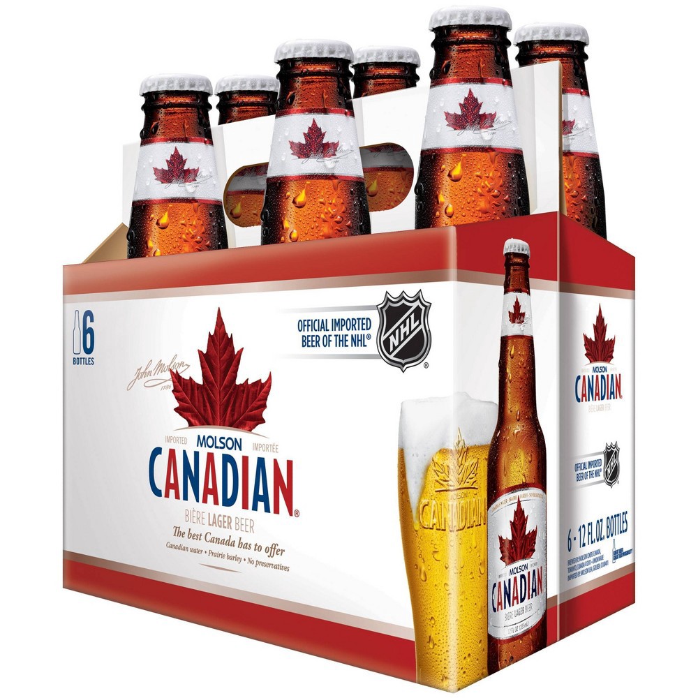 slide 4 of 5, Molson Canadian Lager Beer - 6pk/11.5 fl oz Bottles, 6 ct; 12 fl oz
