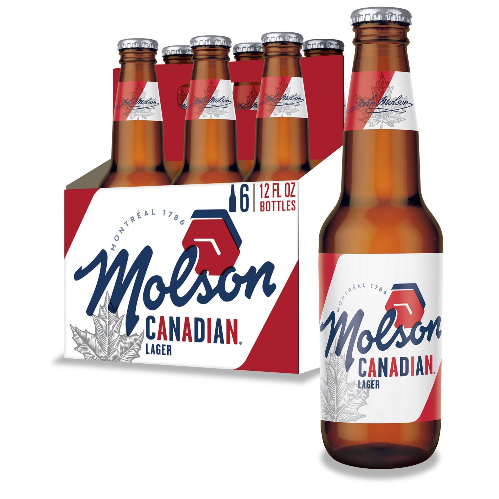 slide 1 of 5, Molson Canadian Lager Beer - 6pk/11.5 fl oz Bottles, 6 ct; 12 fl oz