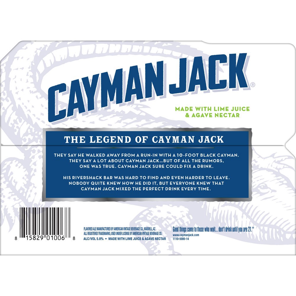 Cayman Jack Margarita Malt Beverage Bottles 6 ct; 11.2 fl oz Shipt