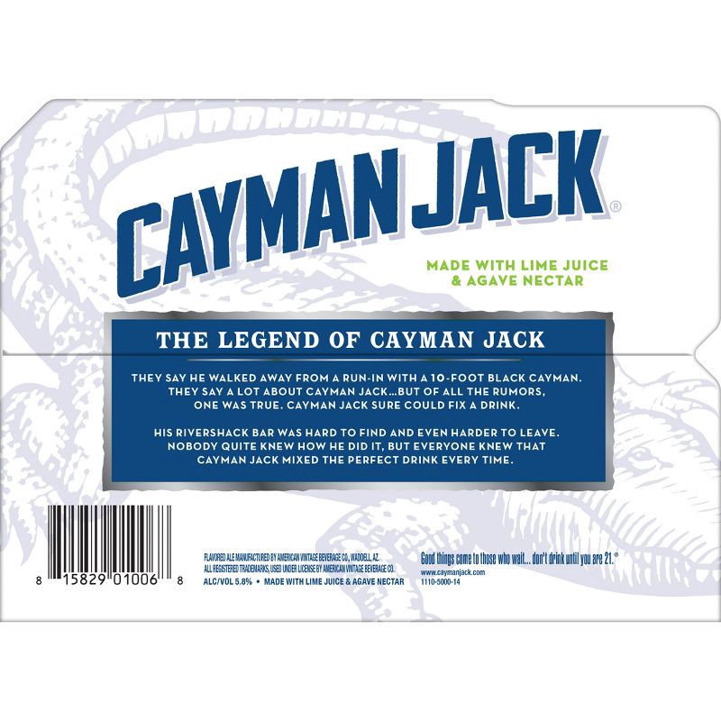 slide 4 of 4, Cayman Jack Margarita Cocktail - 6pk/11.2 fl oz Bottles, 6 ct; 11.2 fl oz