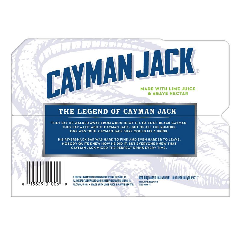 slide 11 of 11, Cayman Jack Margarita Cocktail - 6pk/11.2 fl oz Bottles, 6 ct; 11.2 fl oz