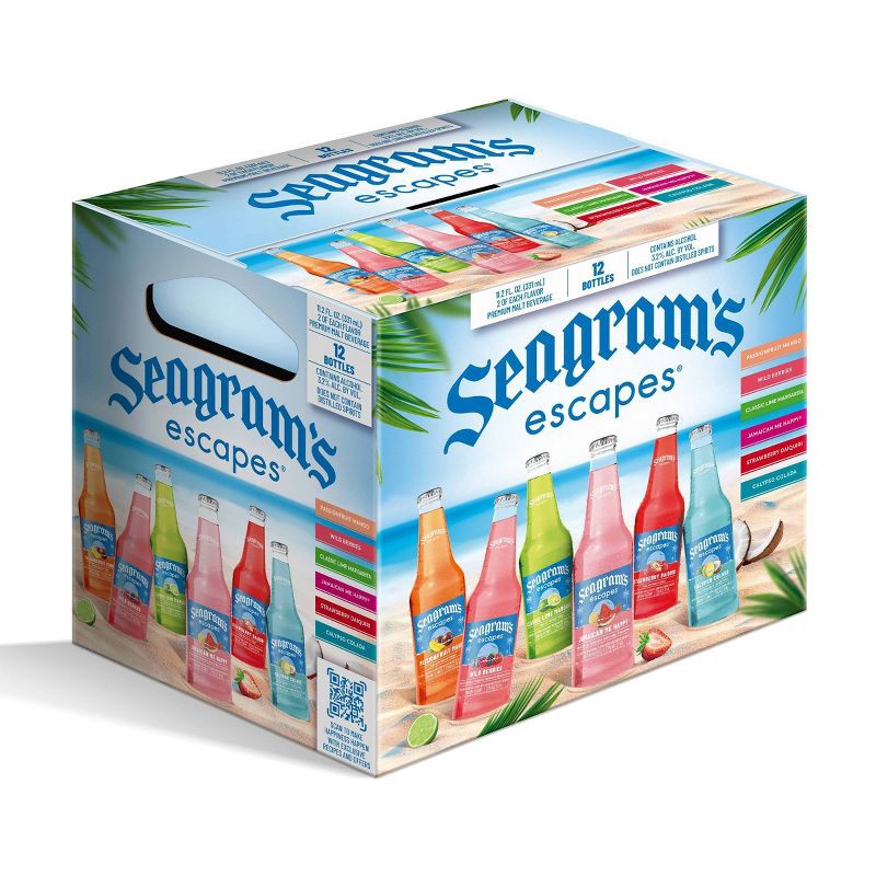 slide 5 of 7, Seagram's Escapes Malt Beverage Variety Pack - 12pk/12 fl oz Bottles, 12 ct; 12 fl oz