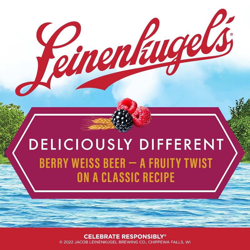 slide 5 of 9, Leinenkugel's Berry Weiss Lager Beer - 6pk/12 fl oz Bottles, 6 ct; 12 fl oz