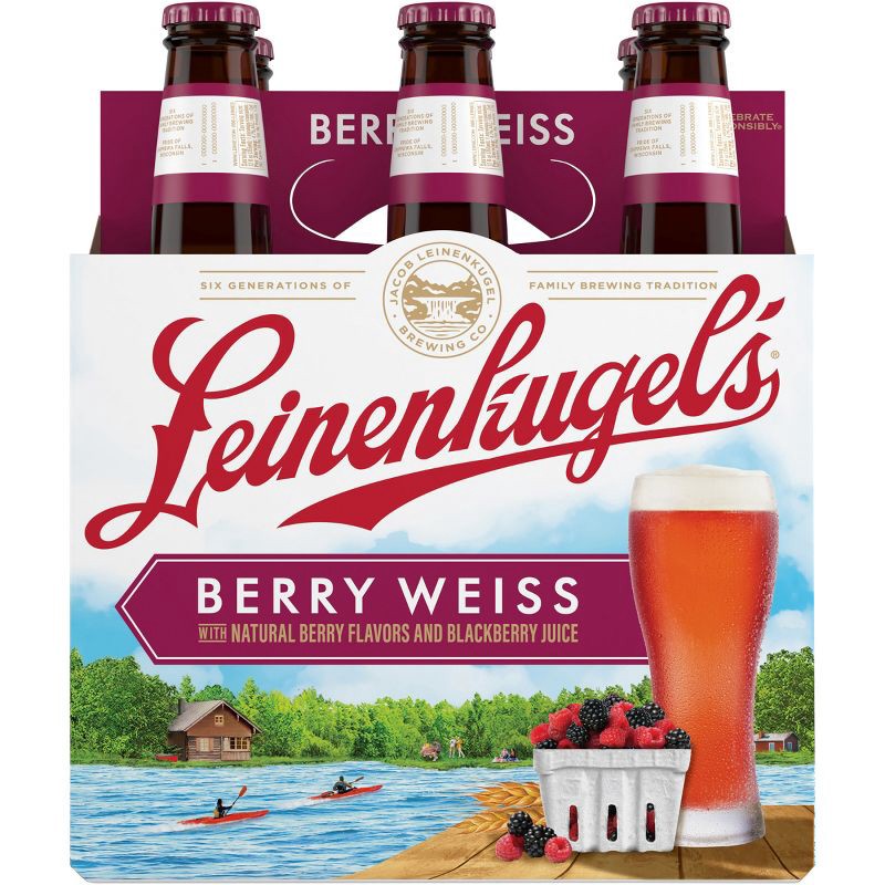 slide 7 of 9, Leinenkugel's Berry Weiss Lager Beer - 6pk/12 fl oz Bottles, 6 ct; 12 fl oz