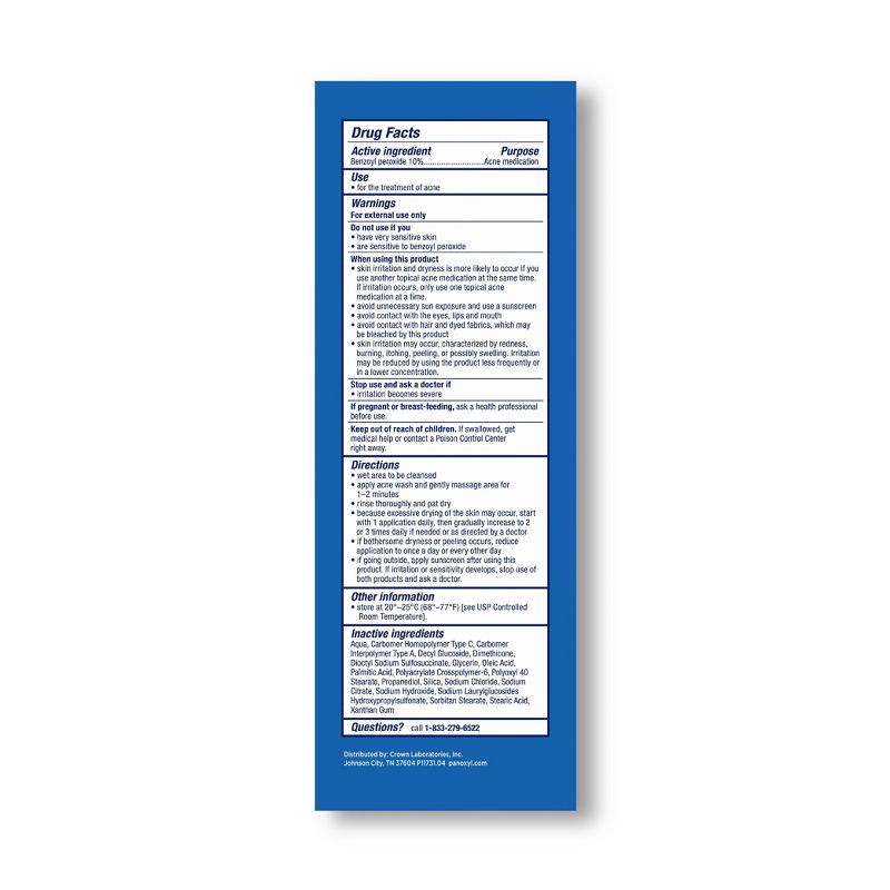 slide 7 of 8, PanOxyl Maximum Strength Antimicrobial Acne Foaming Wash for Face, Chest and Back with 10% Benzoyl Peroxide - Unscented - 5.5oz, 5.5 oz