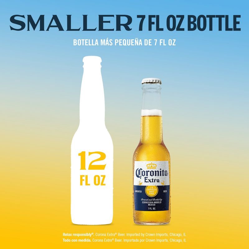 slide 5 of 9, Corona Extra Coronita Lager Beer - 6pk/7 fl oz Mini Bottles, 6 ct, 7 fl oz