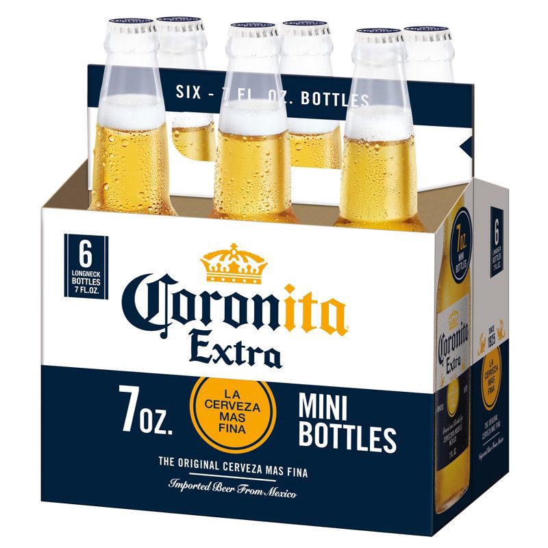 slide 9 of 9, Corona Extra Coronita Lager Beer - 6pk/7 fl oz Mini Bottles, 6 ct, 7 fl oz