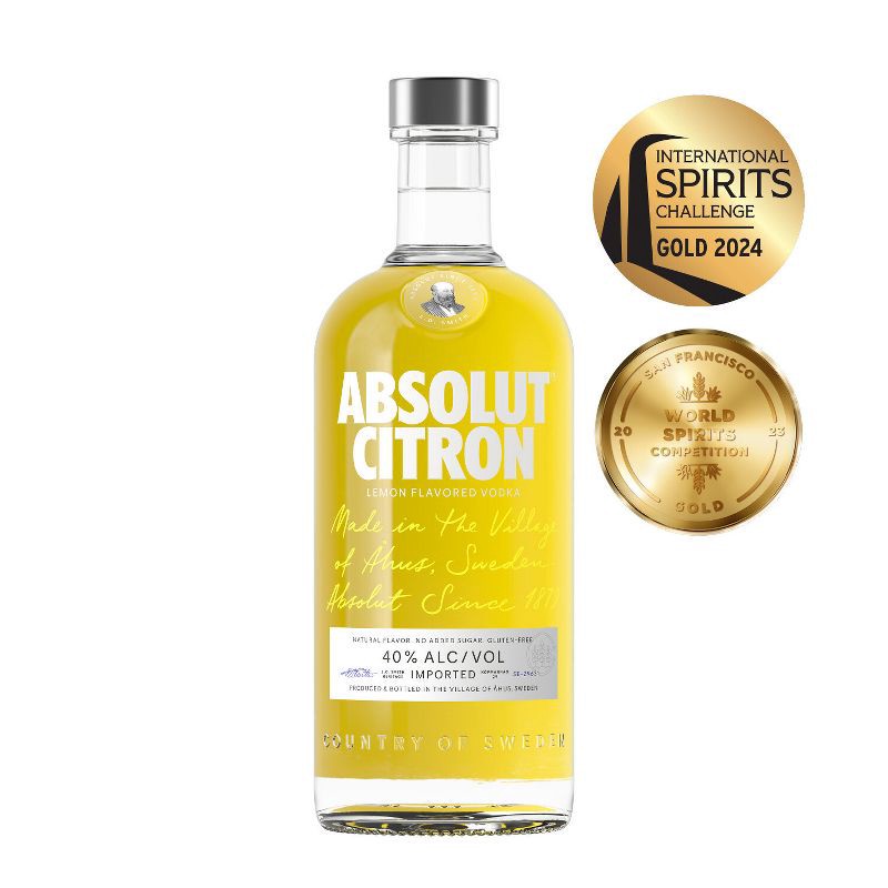 slide 2 of 8, Absolut Citron Vodka - 750ml Bottle, 750 ml