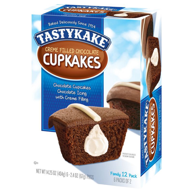 slide 12 of 15, Tastykake Creme Filled Chocolate Cupcakes - 14.25oz/12pk, 14.25 oz, 12 ct