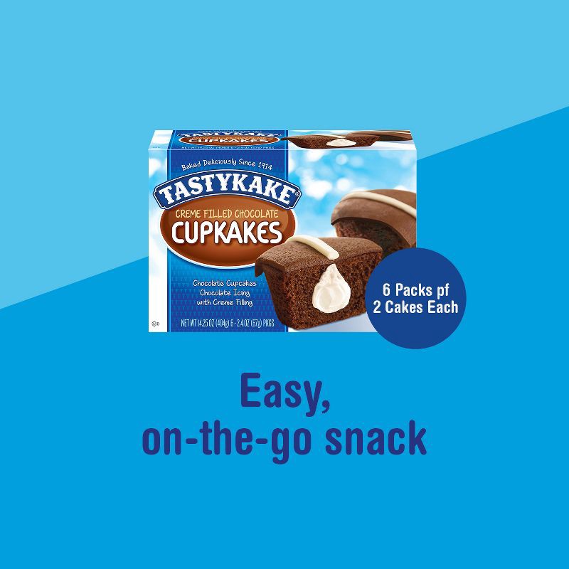 slide 5 of 15, Tastykake Creme Filled Chocolate Cupcakes - 14.25oz/12pk, 14.25 oz, 12 ct