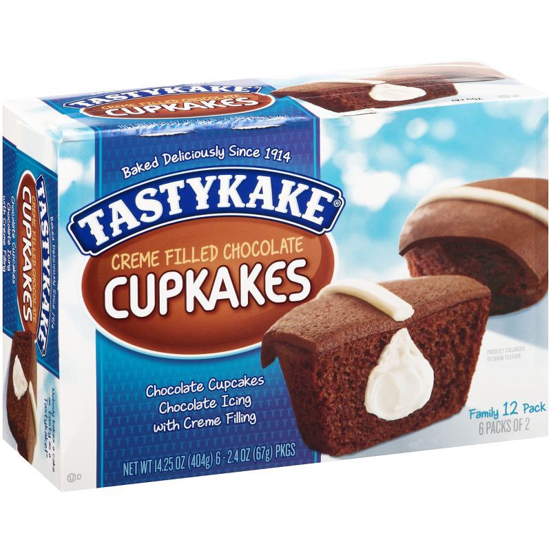 slide 9 of 15, Tastykake Creme Filled Chocolate Cupcakes - 14.25oz/12pk, 14.25 oz, 12 ct
