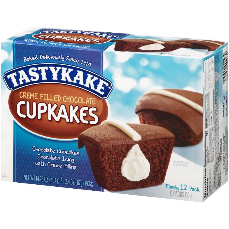 slide 10 of 15, Tastykake Creme Filled Chocolate Cupcakes - 14.25oz/12pk, 14.25 oz, 12 ct