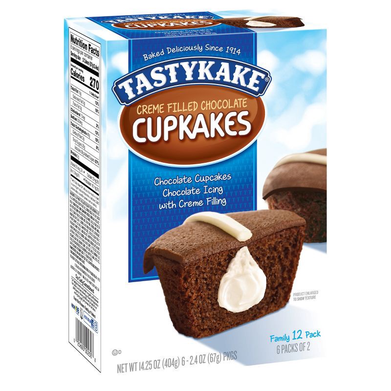 slide 11 of 15, Tastykake Creme Filled Chocolate Cupcakes - 14.25oz/12pk, 14.25 oz, 12 ct