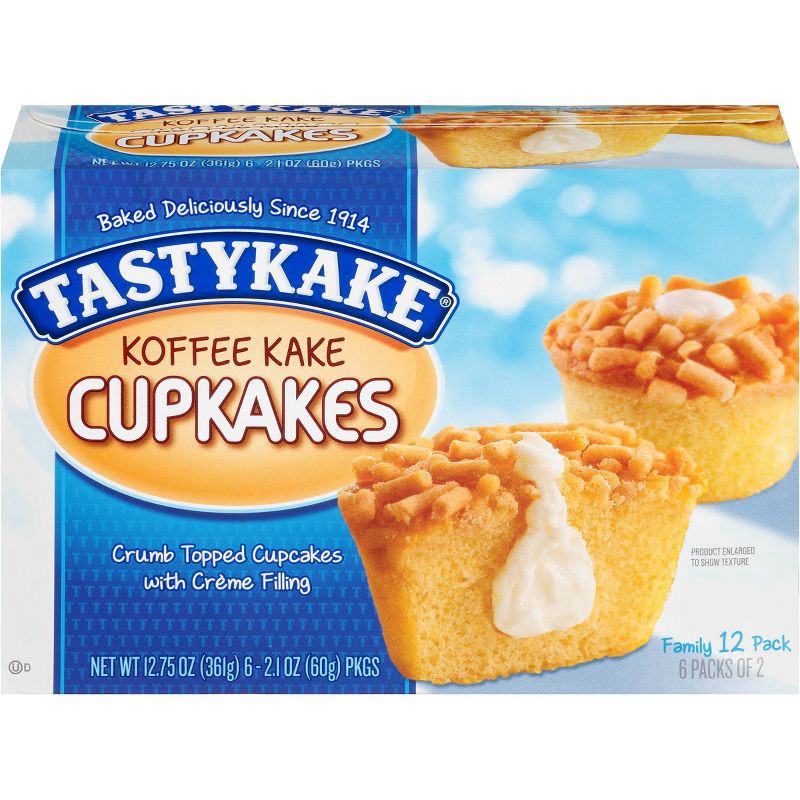 slide 4 of 8, Tastykake Cream Filled Koffee Kake Cupcakes - 12.75oz/12ct, 12.75 oz, 12 ct