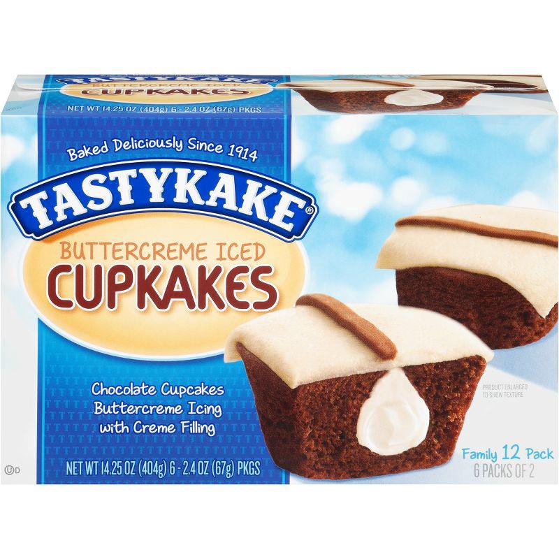slide 2 of 14, Tastykake Buttercreme Iced Cupcakes - 14.25oz/12pk, 14.25 oz, 12 ct