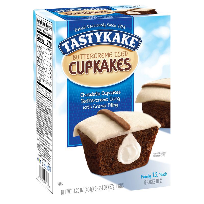 slide 13 of 14, Tastykake Buttercreme Iced Cupcakes - 14.25oz/12pk, 14.25 oz, 12 ct